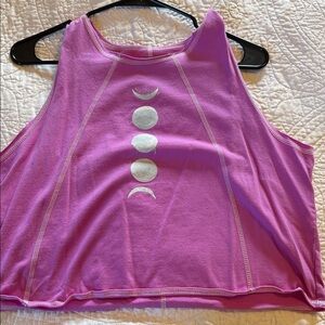 Mighty Fine Pink Tank Top with Moon Phases